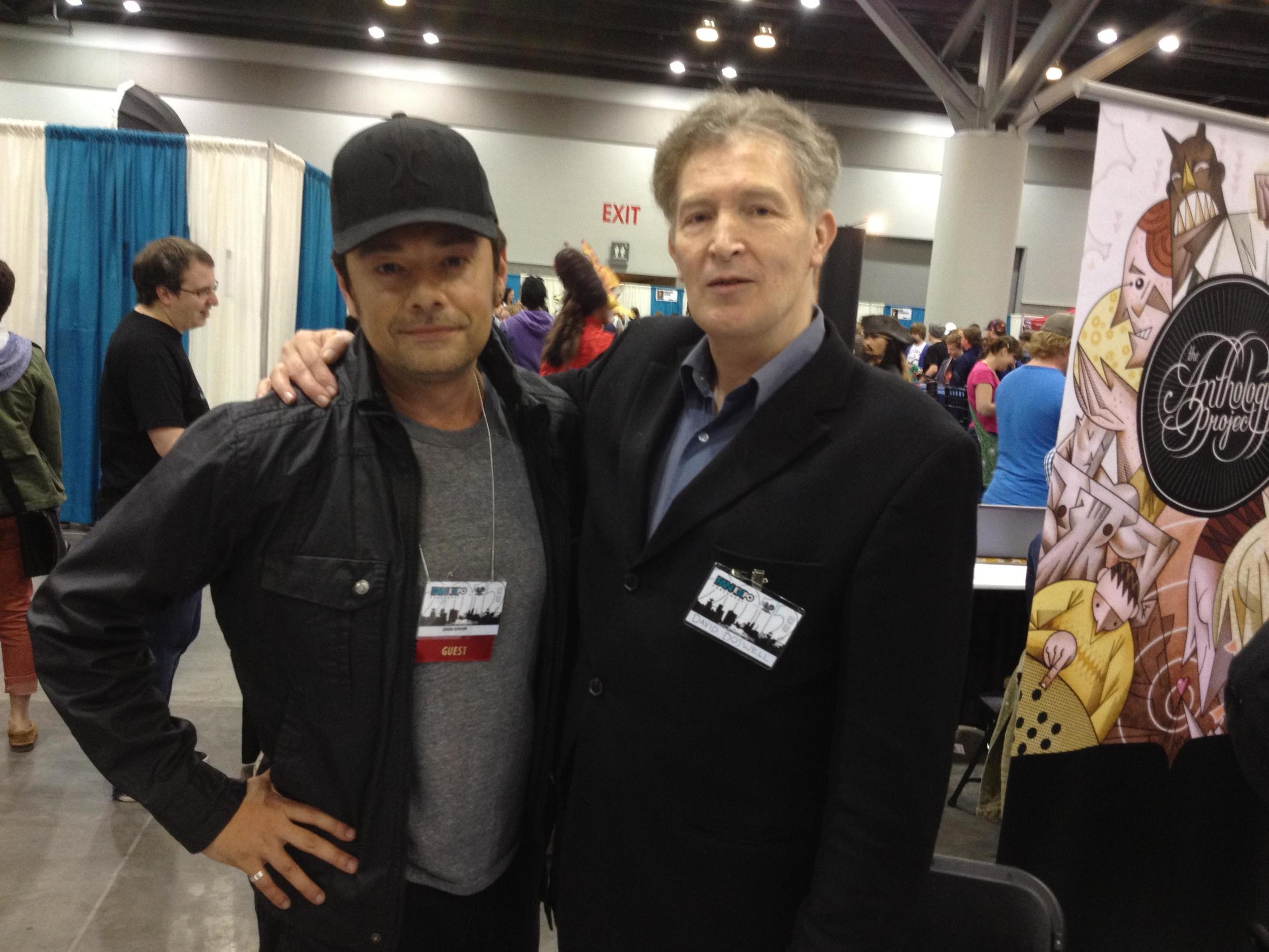 Brian with David Boswell, creator of Reid Fleming, World's Toughest Milkman.